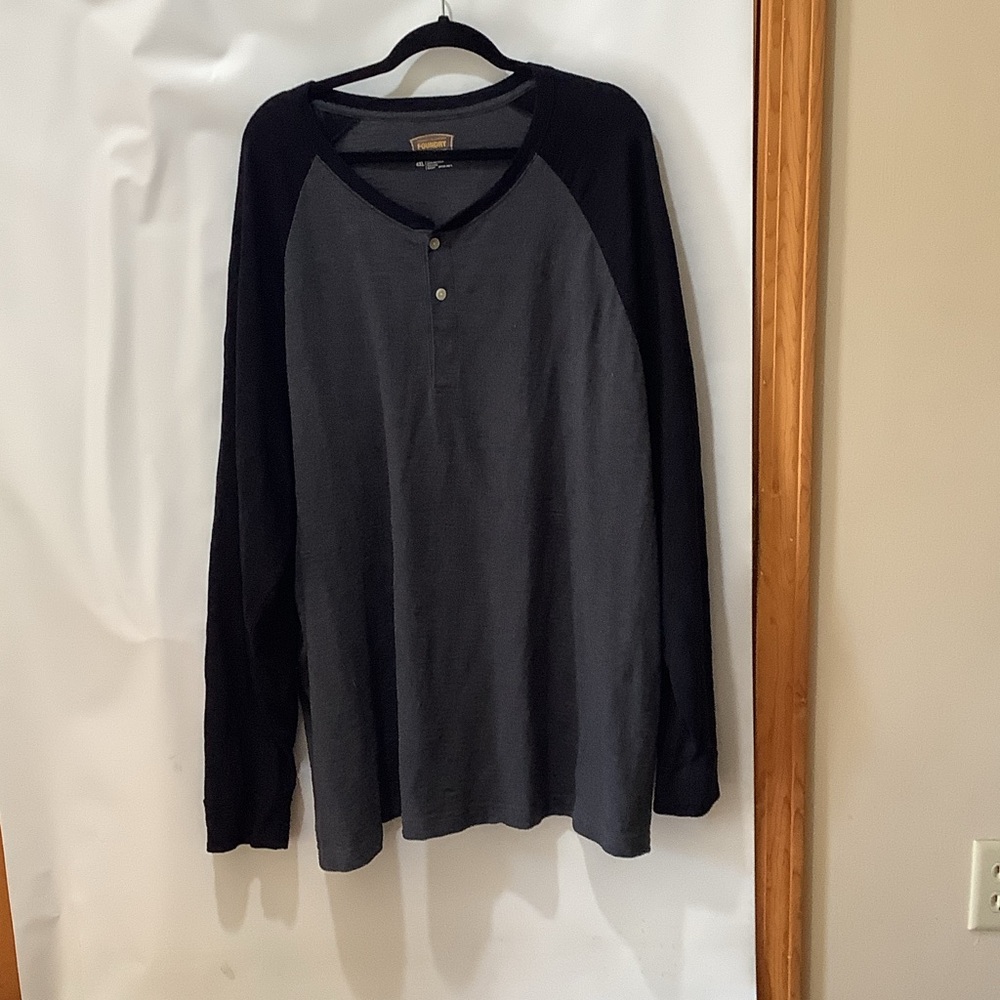 Men’s Foundry Supply Henley baseball shirt 4XL long sleeve